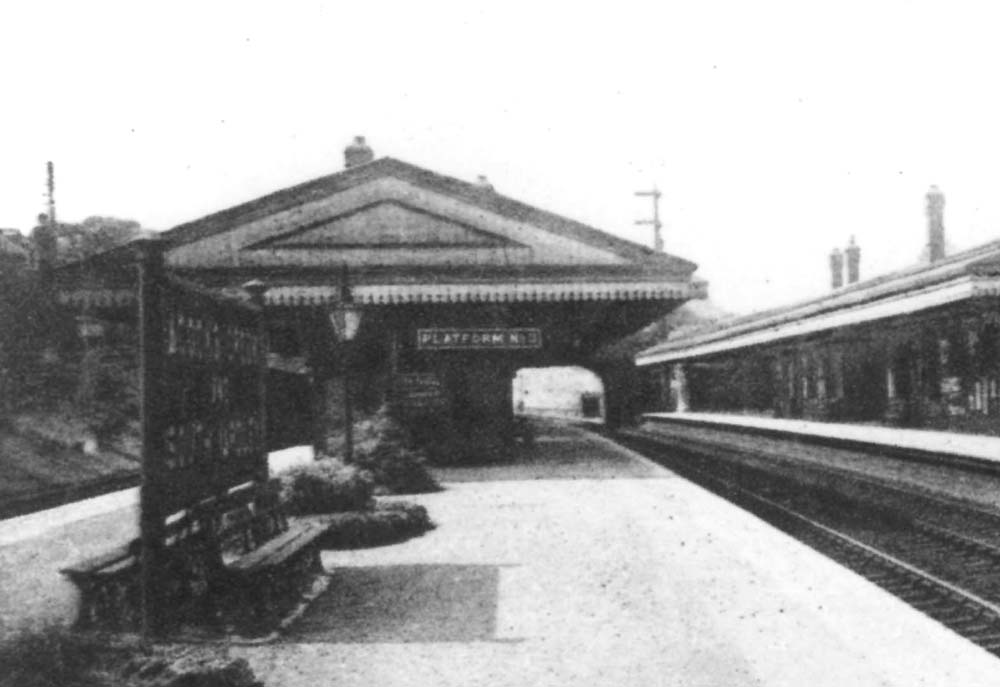 Close up of Acocks Green station's island relief platform with platform No 4 on the left and platform No 3 on the right