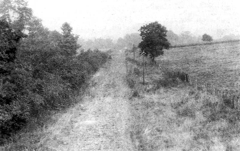 View from the overbridge adjacent to the future Aston Cantlow Halt showing the bare trackbed