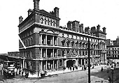Another view of the superb and majestic former Great Western Hotel with the 1912 station buildings seen alongside of Livery Street