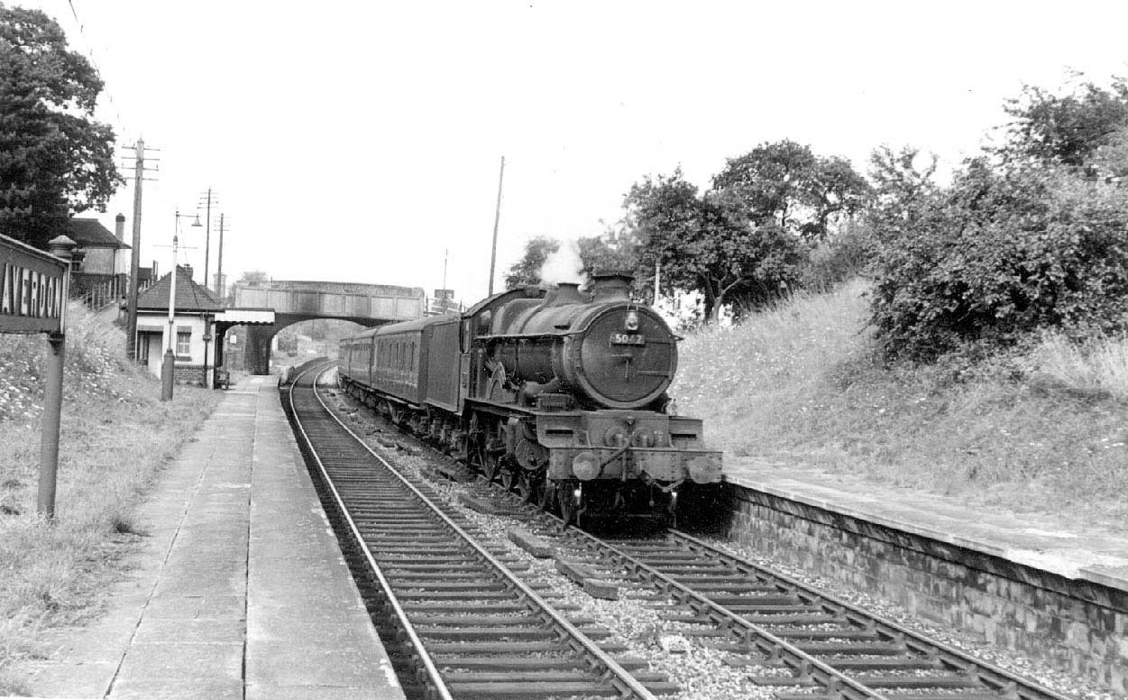 GWR 4-6-0 5013 'Castle' class No 5042 'Winchester Castle' on a Leamington to Gloucester train