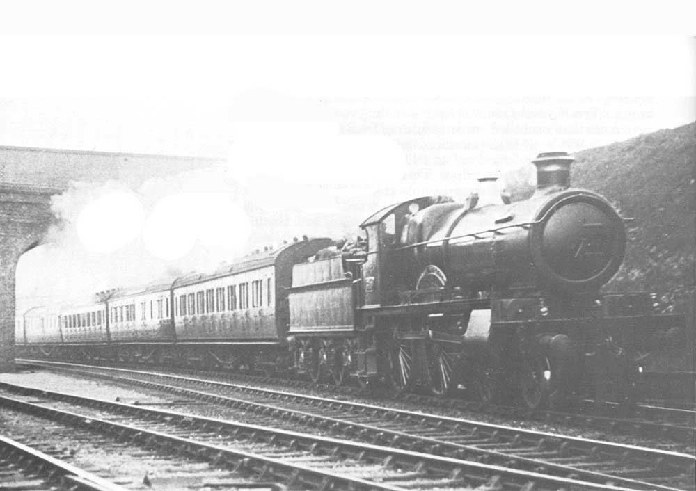 GWR 4-4-0 No 3809 'County Wexford' on an up Wolverhampton to the West of England service passing Handsworth Junction