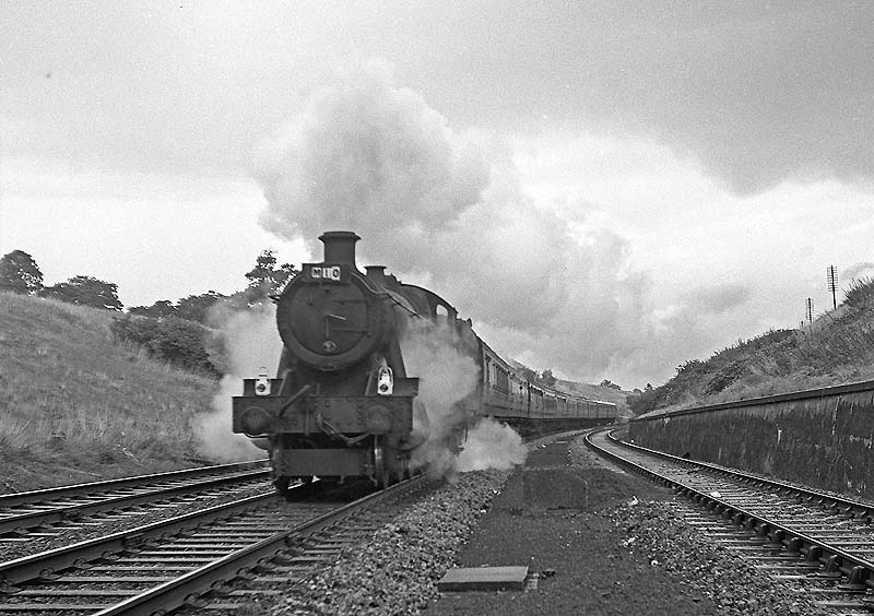 Ex-GWR 6959 Class 4-6-0 No 6966 'Witchingham Hall' climbs Hatton Bank with the 10:10am Poole to Birkenhead service on 8th August 1964