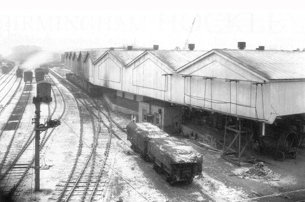 View of the final stages of the construction of the 'Top' shed as seen from All Saints Street on 12th February 1940