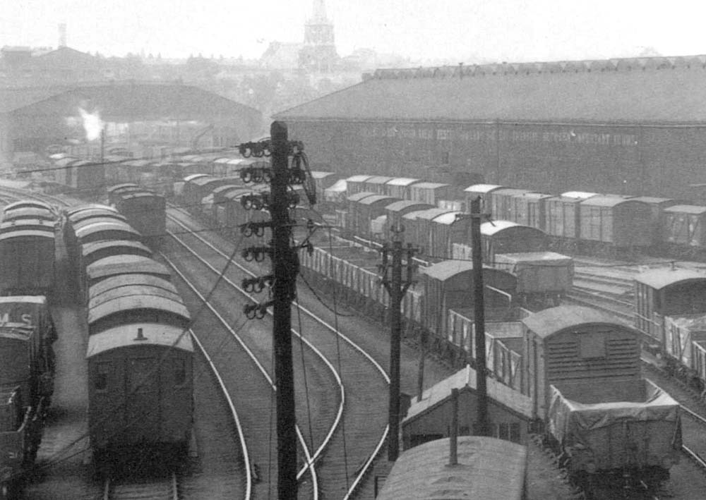 Close up showing the range and volume of wagons being handled by Hockley and other GWR goods yards