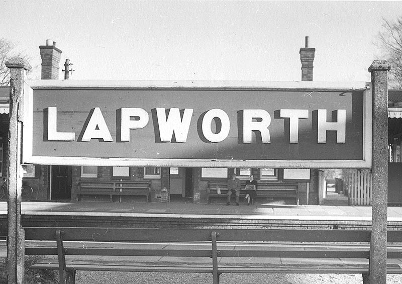 View of the Lapworth station's name board which was erected in the 1930s when the station was rebuilt