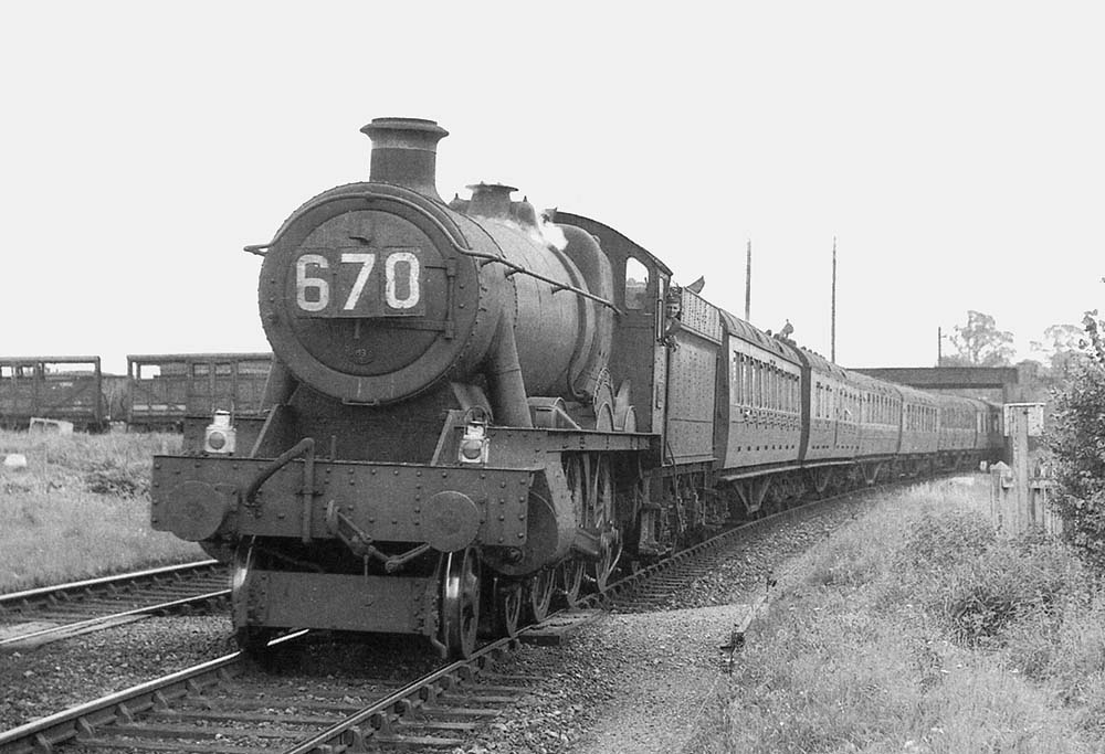 British Railways built 4-6-0 6959 class No 6995 'Benthall Hall' is seen on the 7:40am St Austell to Wolverhampton Saturdays Only service
