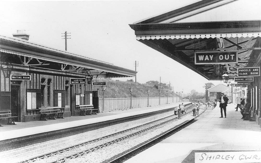 up platform passenger building on the left and Shirley's goods shed 