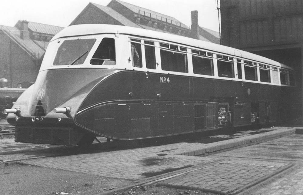 GWR Railcar No 4 is seen standing on one of the direct access roads in