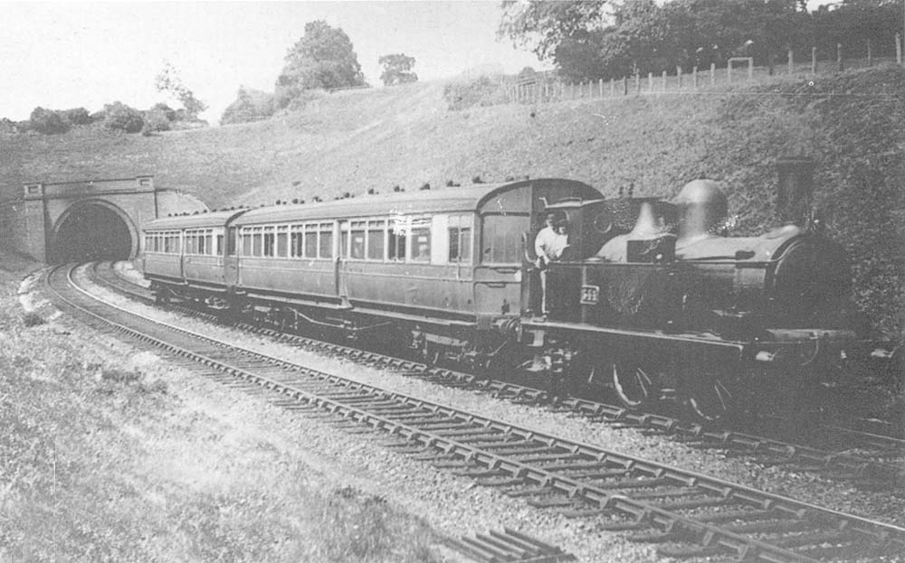 GWR 0-4-2T 517 class No 544 is seen just after leaving Wood End Tunnel 