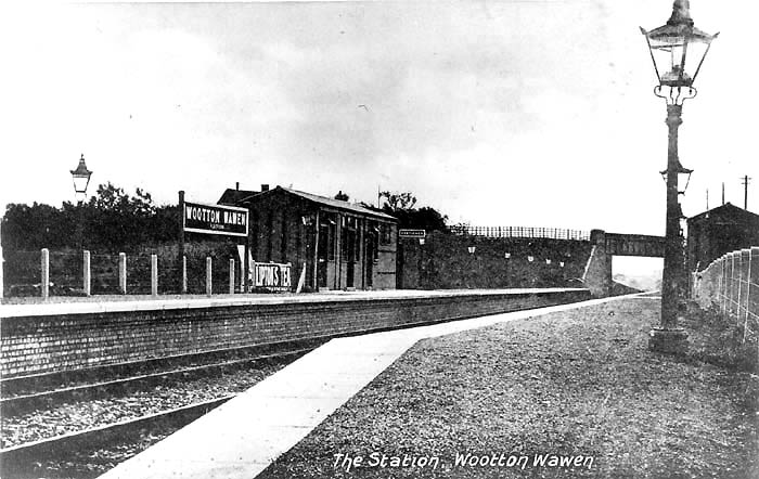 Looking towards Stratford upon Avon with the down platform on the left and Alcester Road over bridge behind