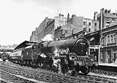 Ex-LMS 5XP 4-6-0 Jubilee class No 45738 'Samson' newly resplendent in Brunswick Green departs Platform 1 with an up express to Euston