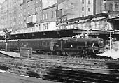 Ex-LMS 4MT 2-6-4T No 42560 arrives at Platform 3 on the 7:17am Rugeley to New Street service on 5th April 1958