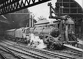 British Railways Standard Class 5 4-6-0 No 73144 is seen departing the East end of Platform 9  at the head the 3 15pm to Leicester