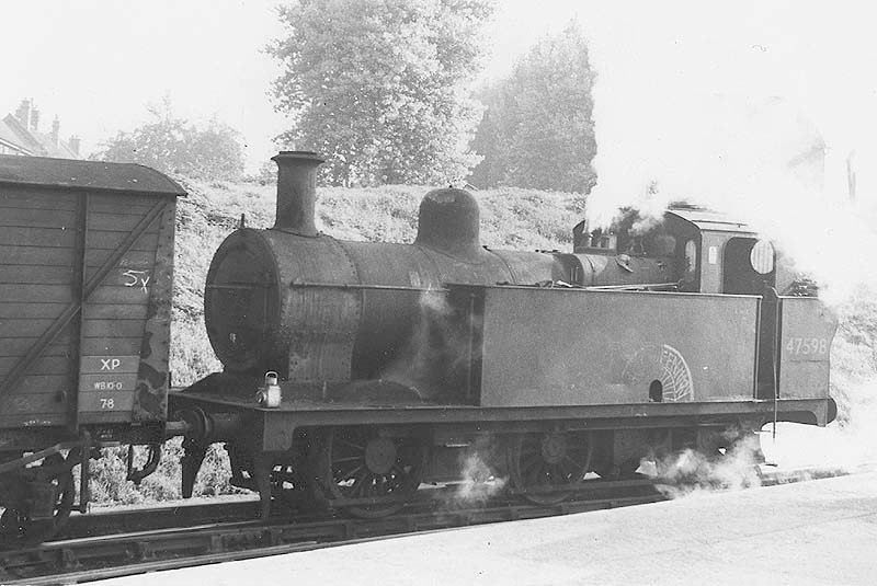 Ex-LMS 0-6-0T 3F No 47598 is seen during shunting duties with parcels stock in Coventry station's new parcels depot