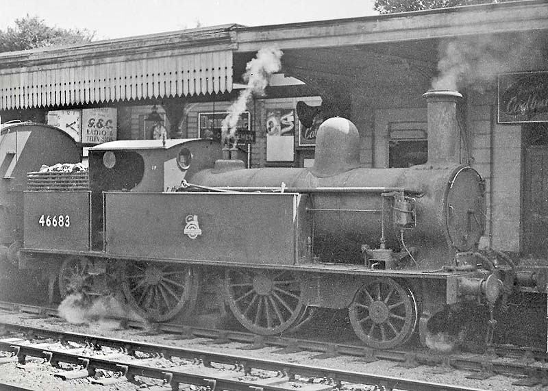 Ex-LNWR 1P 2-4-2T No 46683 basks in the early afternoon sun on a Nuneaton to Leamington service on 28th June 1952