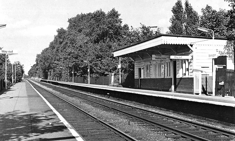 View of the now solitary station structure located on Erdington's down platform circa 1978