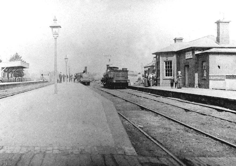 View of the original Hampton station also known as 'Derby Junction' with the LNWR station on the left and the B&DJR station on the right