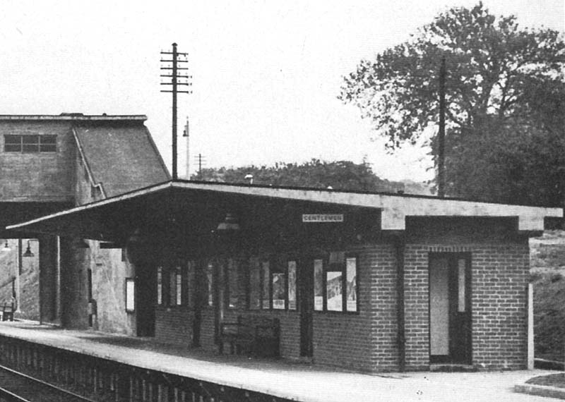 Close up showing the down platform building which in addition to the general waiting room and toilets included a bookstall