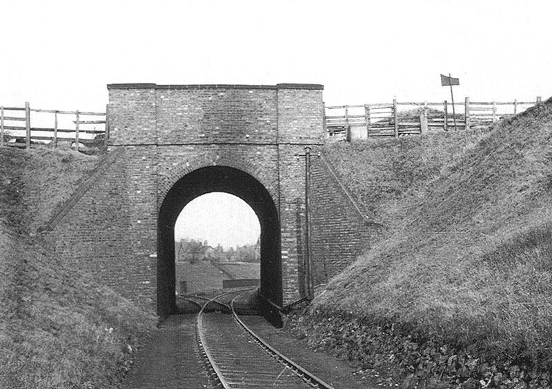 A 1949 view of Portland Road overbridge looking in the direction of Rotton Park Road station with the brewery sidings seen under the archway