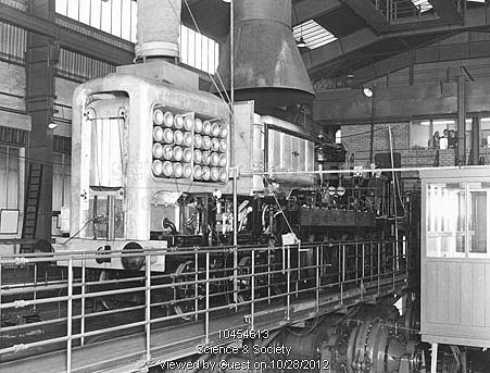 Another view of the English Electric Gas Turbine GT3 4-6-0 locomotive undergoing test at Rugby circa 1957