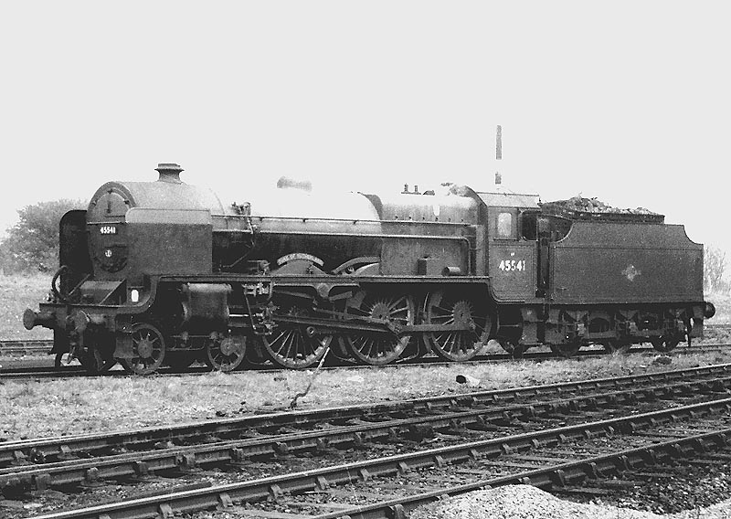 Ex-LMS 5XP 4-6-0 No 45541 'The Duke of Sutherland' reverses towards Rugby's turntable after being serviced