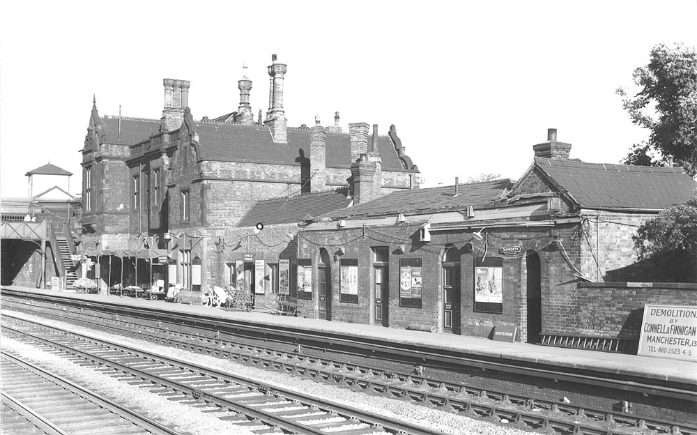 View of Tamworth Low Level station during the early demolition work with the High Level station seen on the left