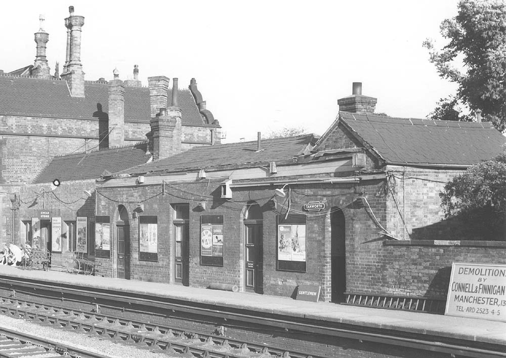 Close up showing the extension to the down platform building which was built in a much more simple architectural style