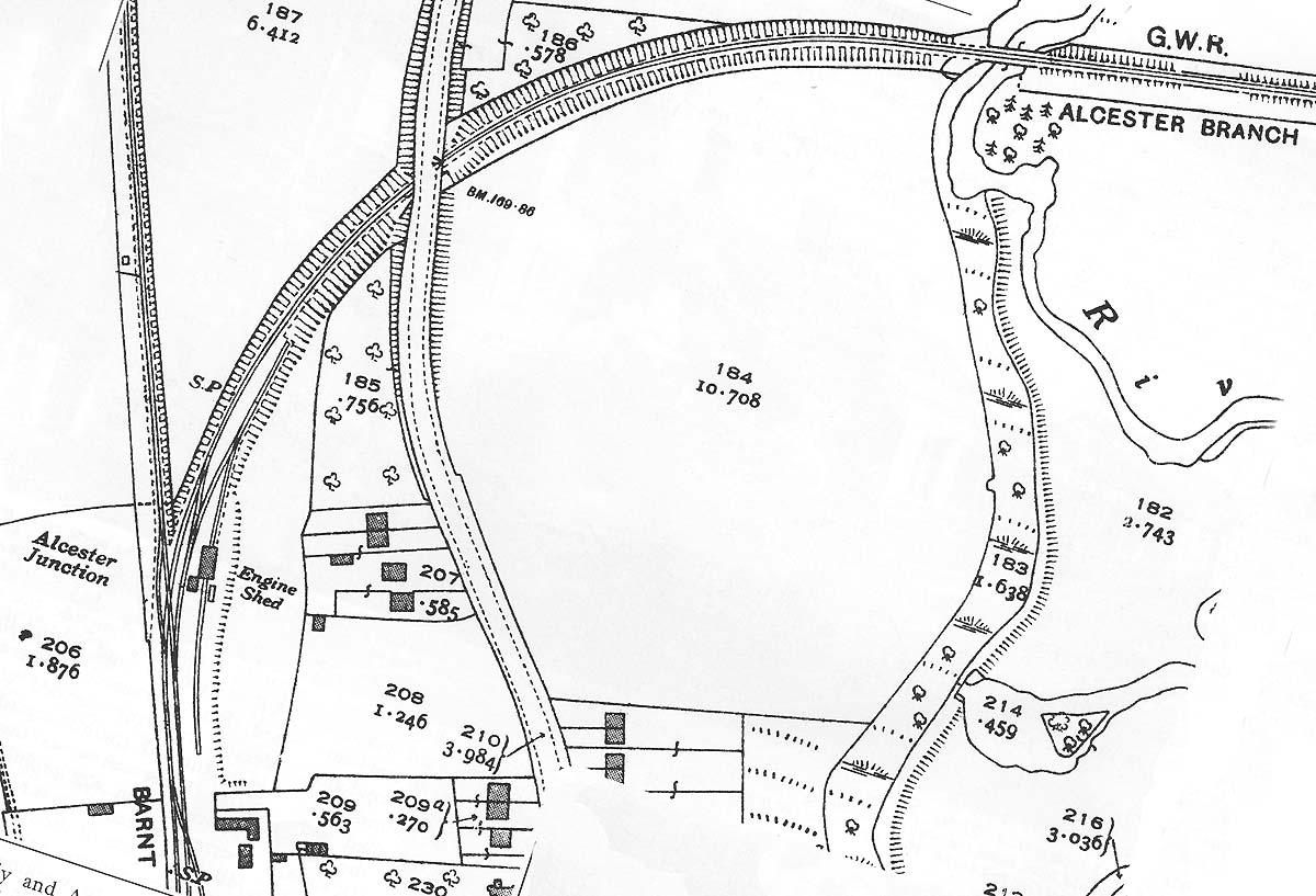 Alcester Station An Ordnance Survey map showing the juxtaposition of