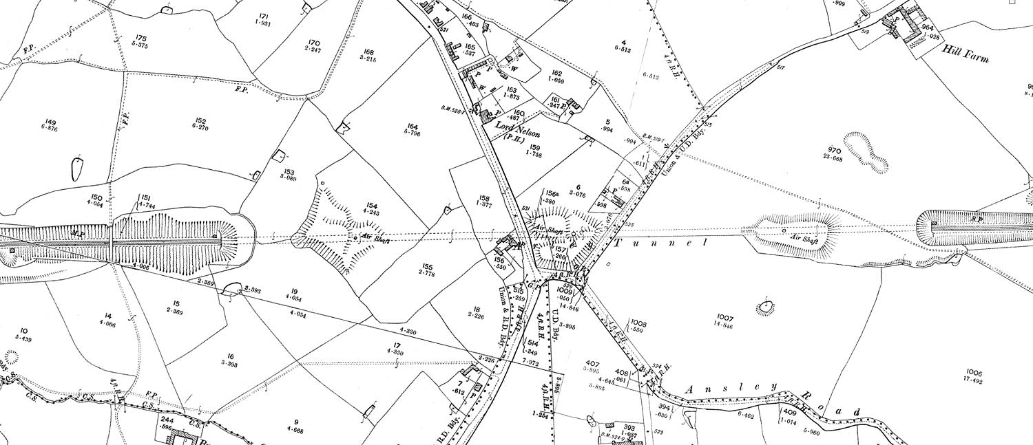 Arley Tunnel A 1902 25 inch to the mile Ordnance Survey map showing