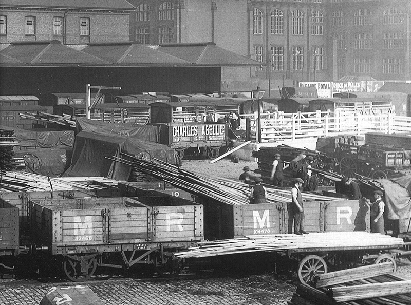 Close up showing some of the additional 1896 siding accommodation including a furniture-van dock and cattle pens