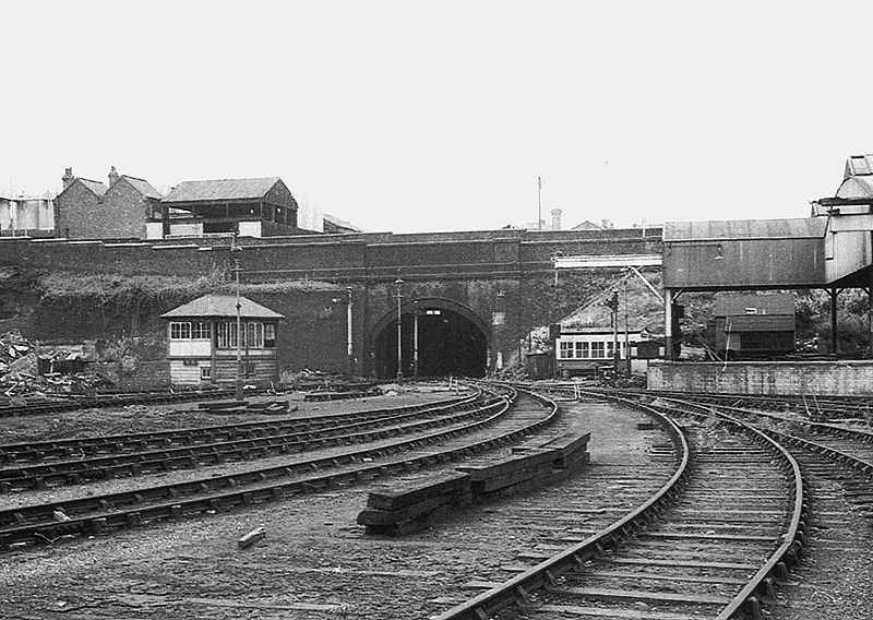 Looking across the yard towards the tunnel on 30th September 1967 shortly after Birmingham Central Goods had been closed