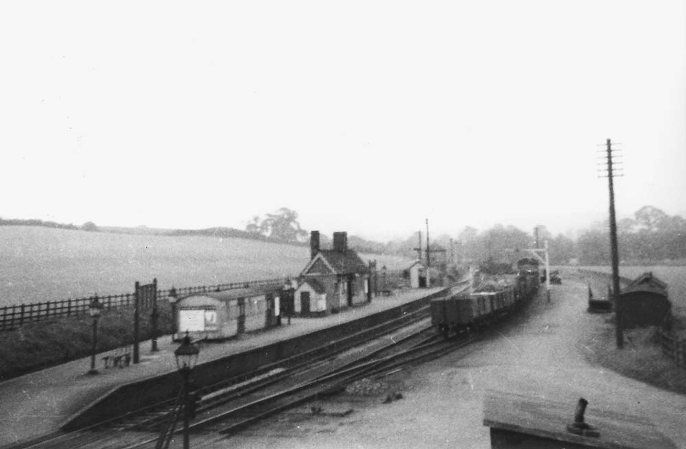 A panoramic view of Broom Junction station taken in 1938 from the road bridge looking north towards Redditch