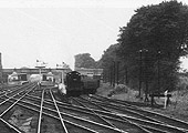 Close up showing the station's two platforms which were isolated at their rear by the goods lines for each direction