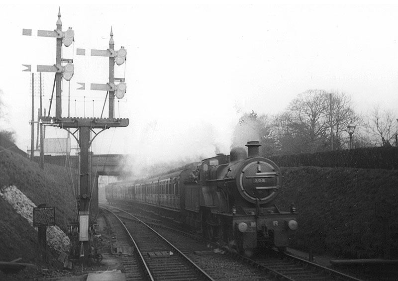 MR 4-4-0 2P No 508 enters Kings Norton station at the head of a through express passenger service