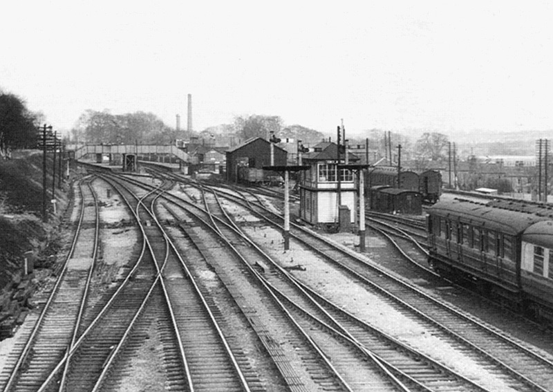 View of the track layout at the station where Camp Hill and West Suburban lines merged with the four lines to Barnt Green