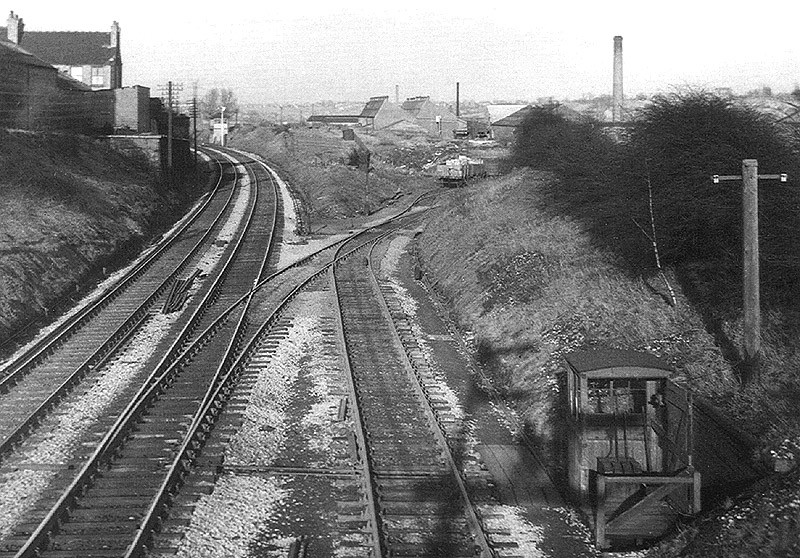 Looking towards Lifford Station Junction signal box with the junction of the original Birmingham West Suburban Railway on the right