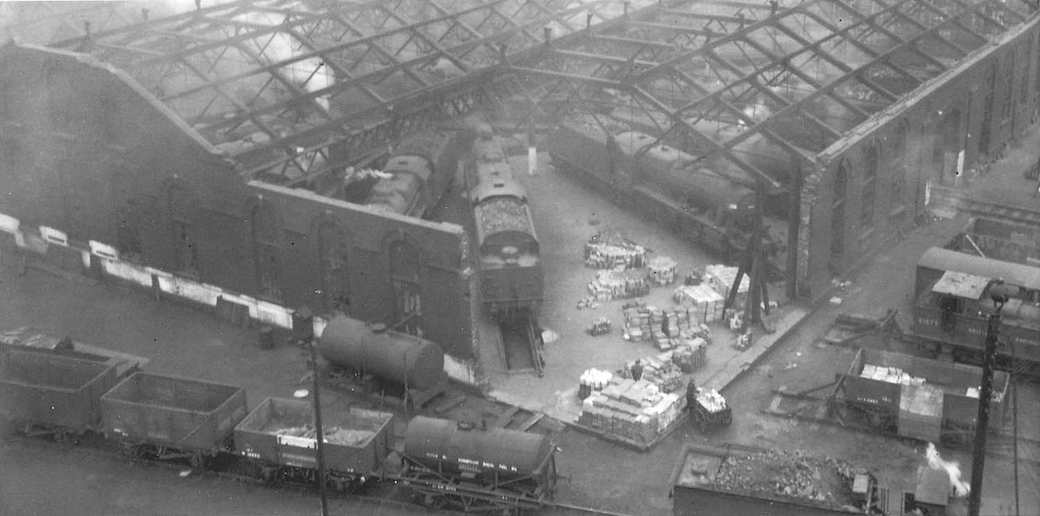Saltley Shed: - An early 1950s view of the war damaged corner to ...