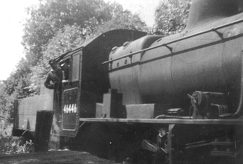 British Railways built 2MT 2-6-0 No 46446 at the head of the last proper train to work the branch in 1951