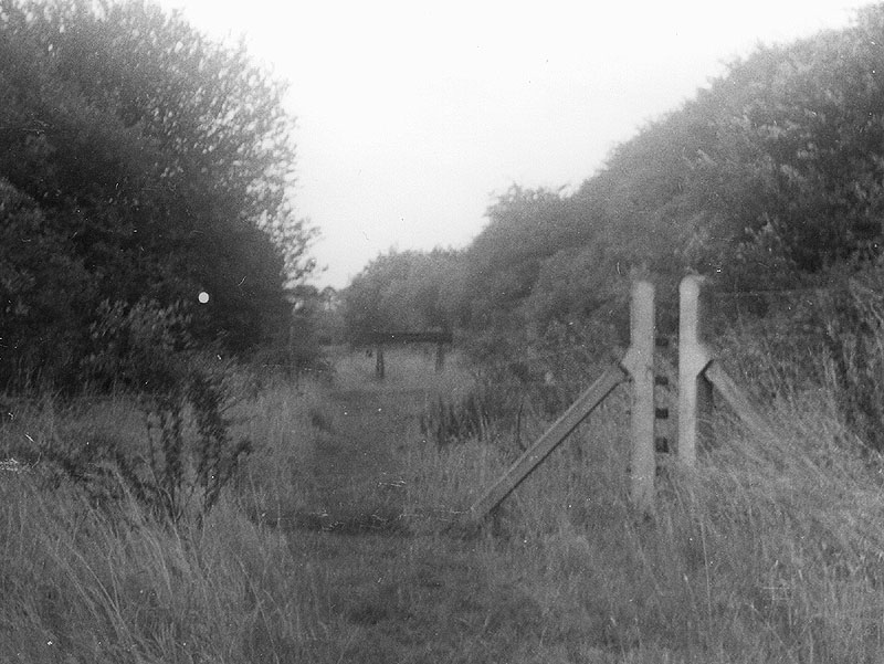 View facing Hampton in 1956 showing the buffer stop which formed the end of the long siding from Hampton