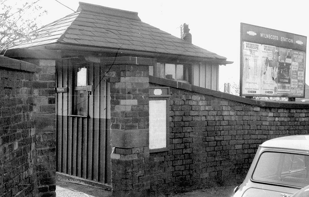 Wilnecote Station’s unassuming welcome to intending passengers viewed from the A5 Watling Street in Two Gates