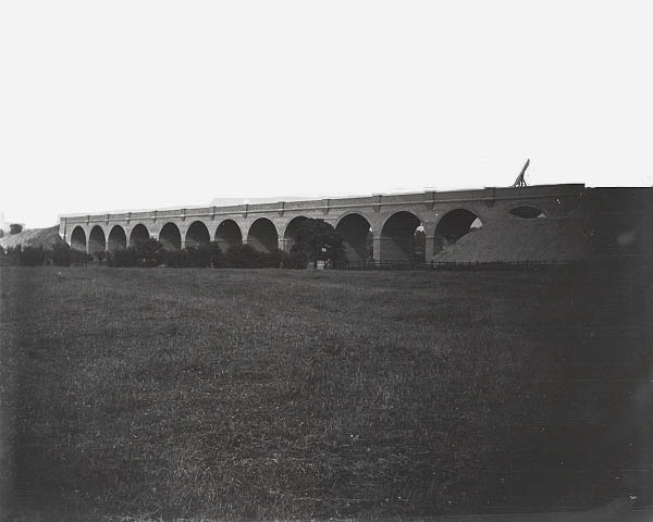 View of Willoughby Viaduct after it had been completed and with embankments being near complete on either side