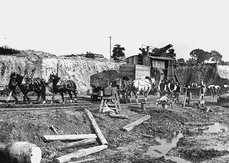 View of another section of the Great Central's line being excavated by steam shovel south of Rugby