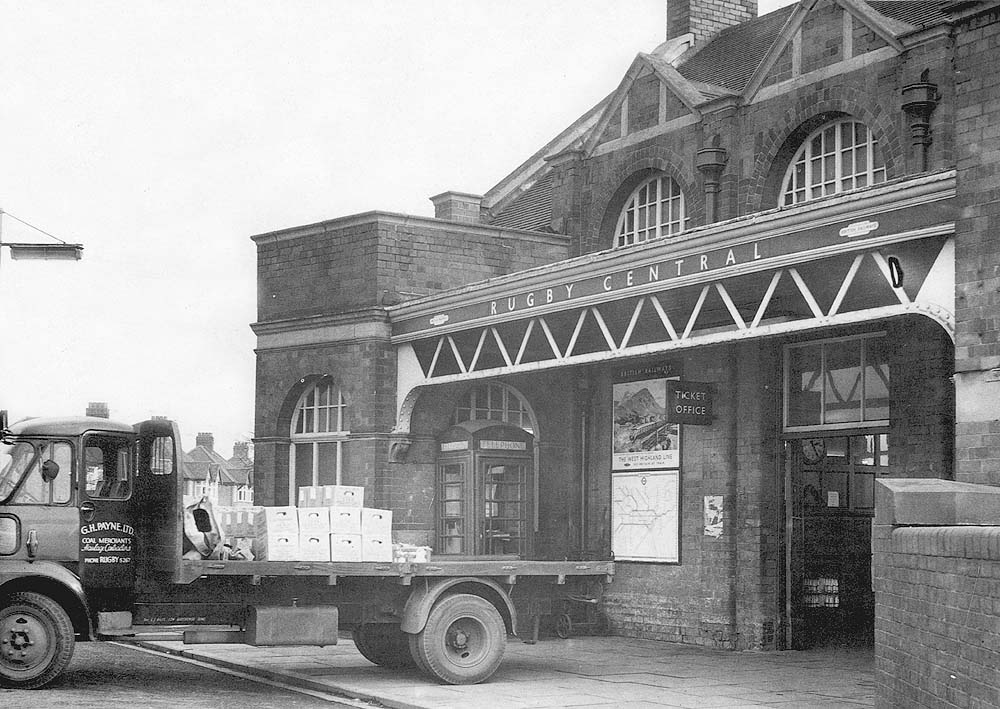 An exterior view of the station building located at road level taken during its days under BR ownership