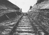 View of the top of the EHLR incline showing the hut used to house the cable controlling equipment on 11th May 1930