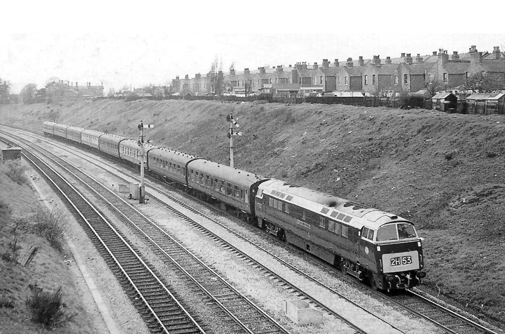 Western Region D1062 'Western Courier' heads the 5:28pm Snow Hill to Knowle & Dorridge local stopping train on 9th May 1963
