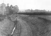 Post World War One view of the junction with the Midland Railway's Evesham to Birmingham line showing the lifted track