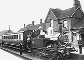 GWR �517� class, 0-4-2T No.203, with a non-corridor, bogie brake coach and a four wheel passenger brake van