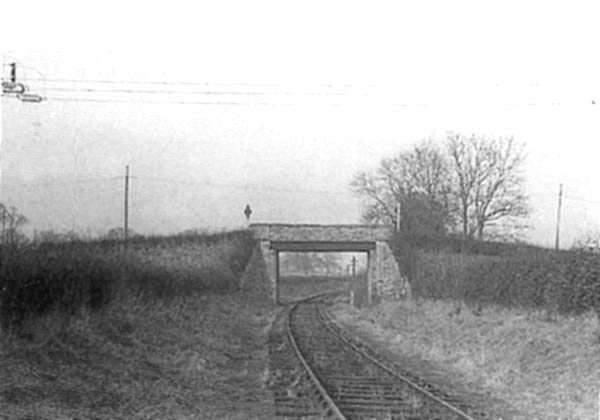 Looking towards Bearley showing a minor road bridge crossing the branch line at 2 miles 53 chains