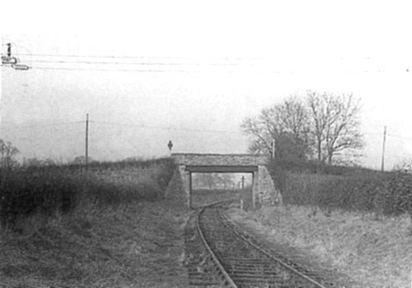 Looking towards Bearley showing a minor road bridge crossing the branch line at 2 miles 53 chains