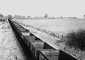View looking towards Bearley showing mainly privately owned coal wagons 'as far as the eye can see'